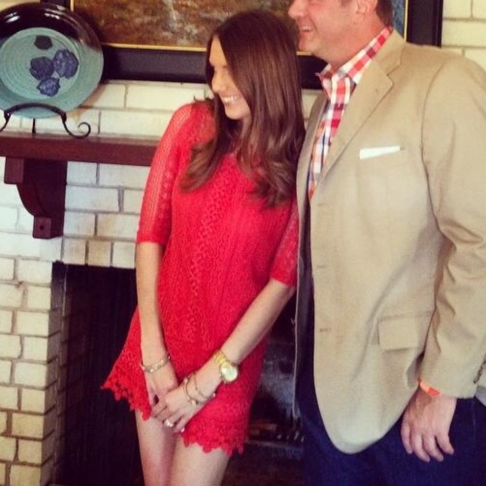 Everly Chloe Rose Coral Lace Dress